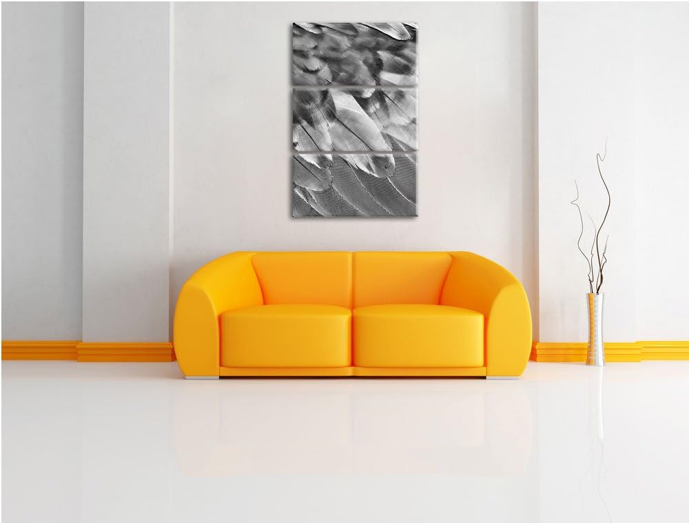 Bunter Papageien Flügel / 3-Teilig/Gesamtmass 120cm Leinwandbild bespannt auf Holzrahmen/Wandbild Ku