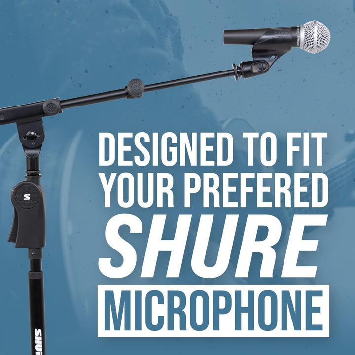 Shure by Gator Höhenverstellbarer Deluxe-Mikrofonständer mit Dreibein-Sockel und Teleskop-Galgenarm,