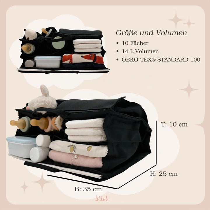 Windeltasche für Newborn Baby Essentials, Handtaschen Organizer für Eltern, Taschenorganizer mit Fac