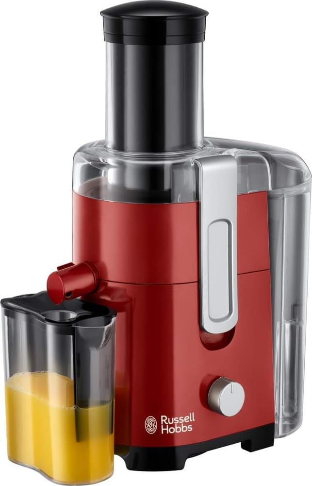 Russell Hobbs Entsafter [Gemüse und Obst] Desire Rot (XL Einfüllöffnung f. ganzes Obst &amp; Gemüse, 2 G