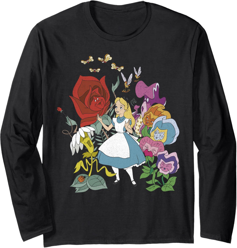 Disney Alice In Wonderland Alice In The Flowers Vintage Langarmshirt