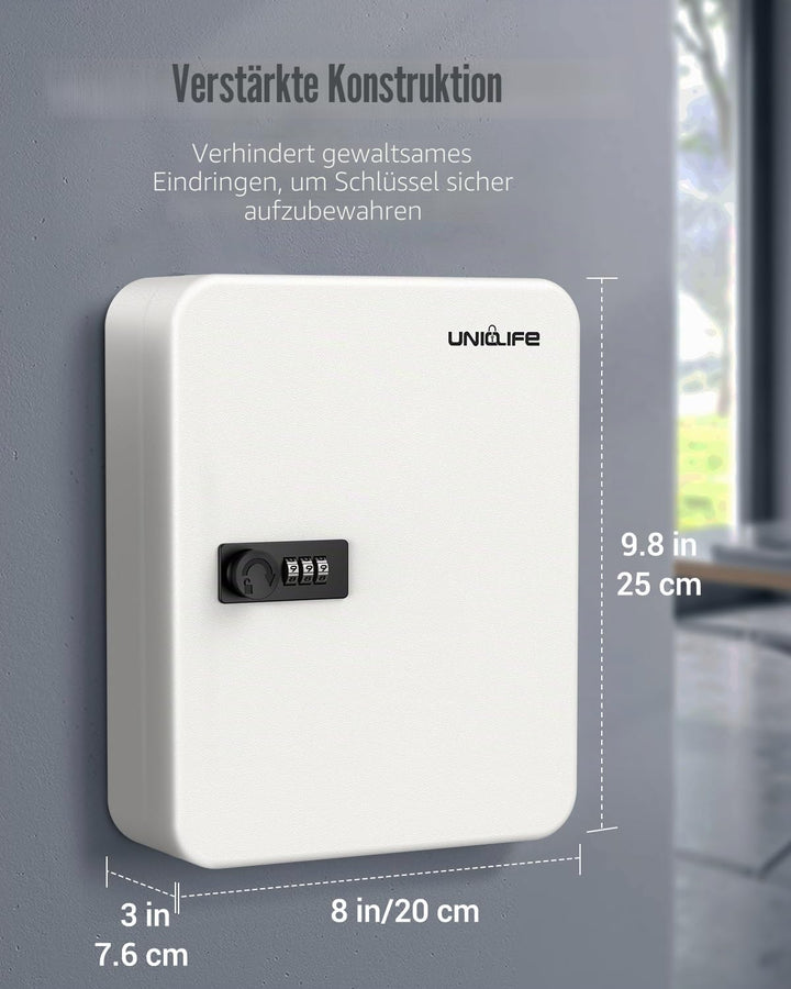 Uniclife 48 Position Schlüssel Kabinett mit Kombination Lock Resettable Weiss Digital Security Stora
