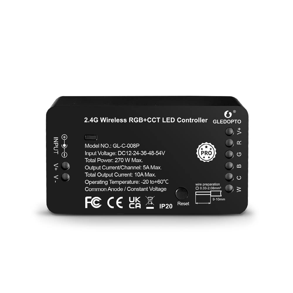 GLEDOPTO RGBCW Mit RESET-LED-Controller ZIGBEE3.0+2.4G Doppelter weisser und farbiger Lampenstreifen