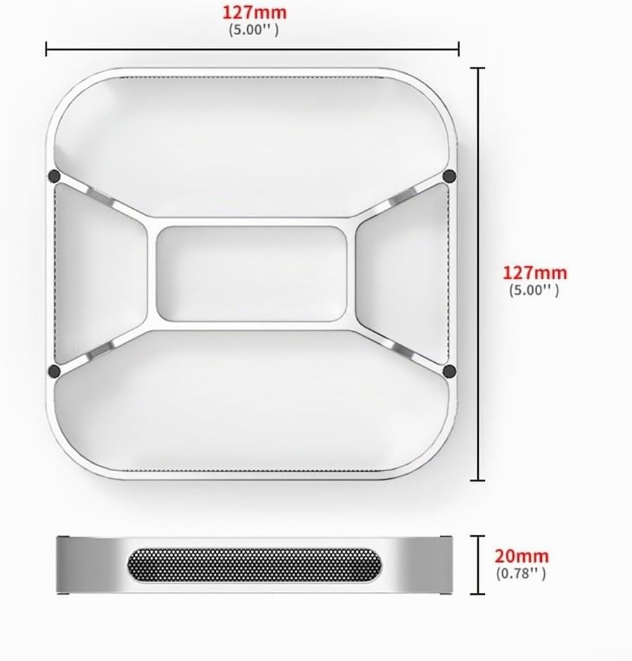ReachMall Dock für Mac mini M4, Aluminium-Ständer mit Kühlung und Schutz, Staubfilter, sichere Passf