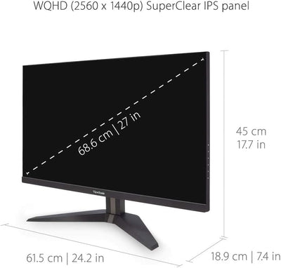 Viewsonic VX2758-2KP-MHD 68,6 cm (27 Zoll) Gaming Monitor (WQHD 1440p, FreeSync, 1 ms, 144 Hz, HDMI,