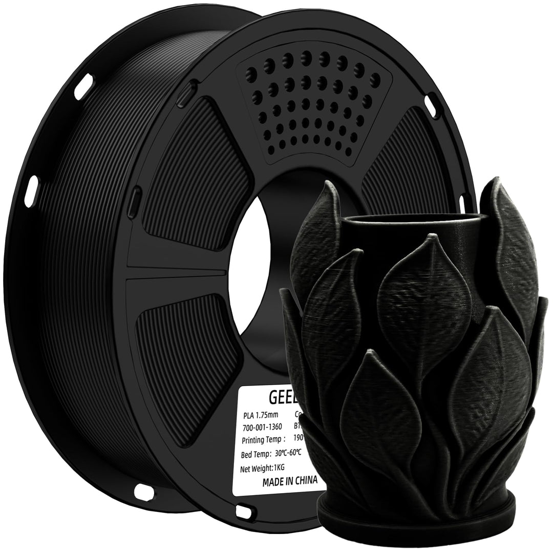 GEEETECH Matte PLA Filament, 3D-Drucker PLA Filament 1 kg Spule, Genauigkeit +/- 0,03 mm, Schwarz BA