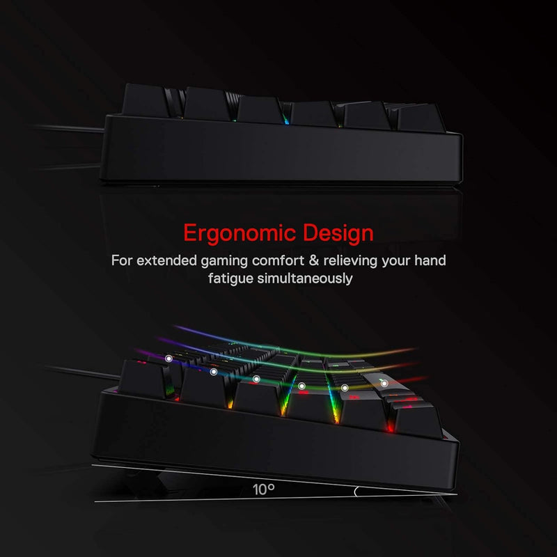 Redragon K582-US SURARA RGB LED-Hintergrundbeleuchtete QWERTY Mechanische Gaming-Tastatur mit 104 Ta