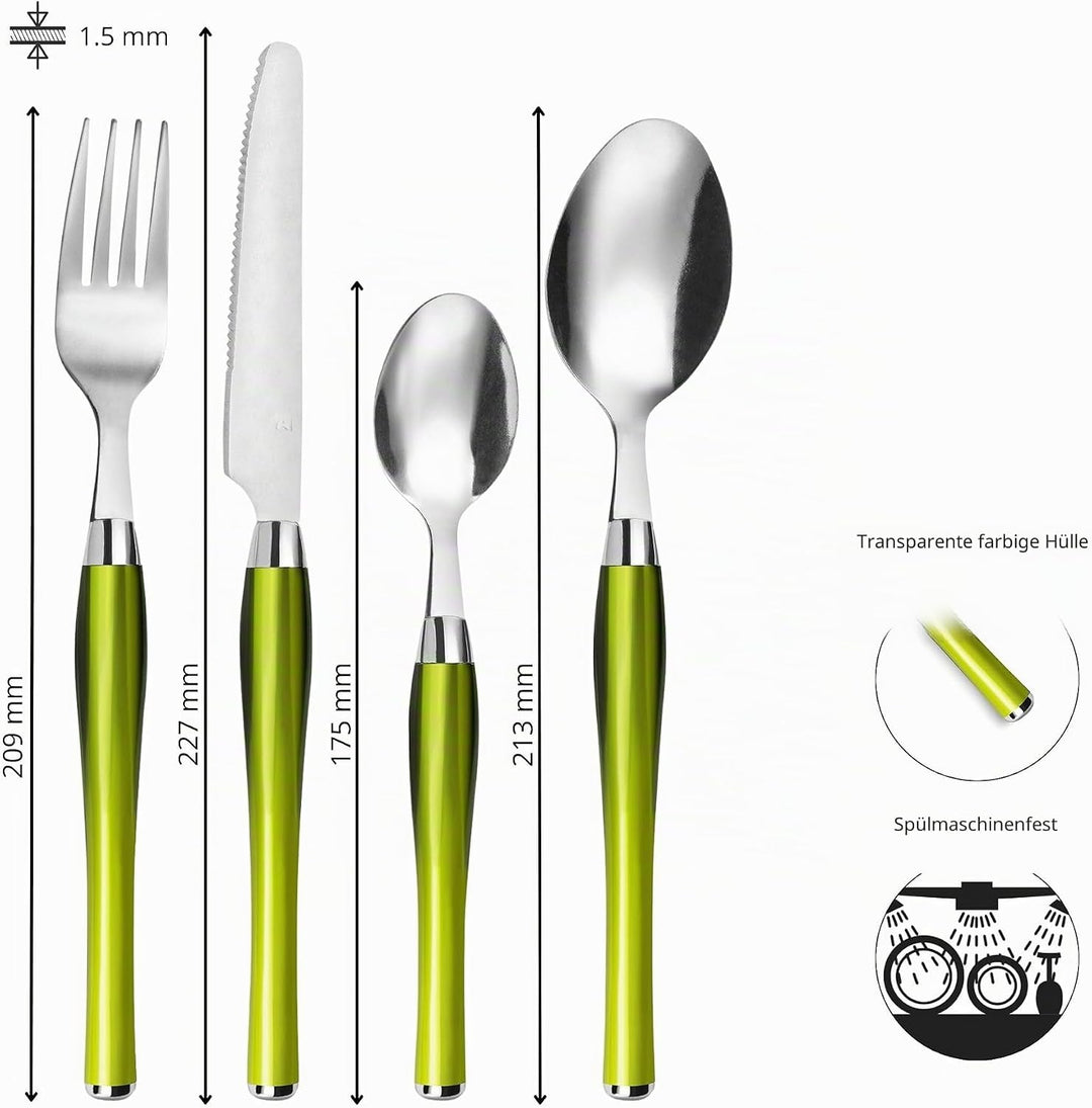 Amefa 222GSZW00C40 Besteckset Purity 24-teilig für 6 Personen Grün, Grün