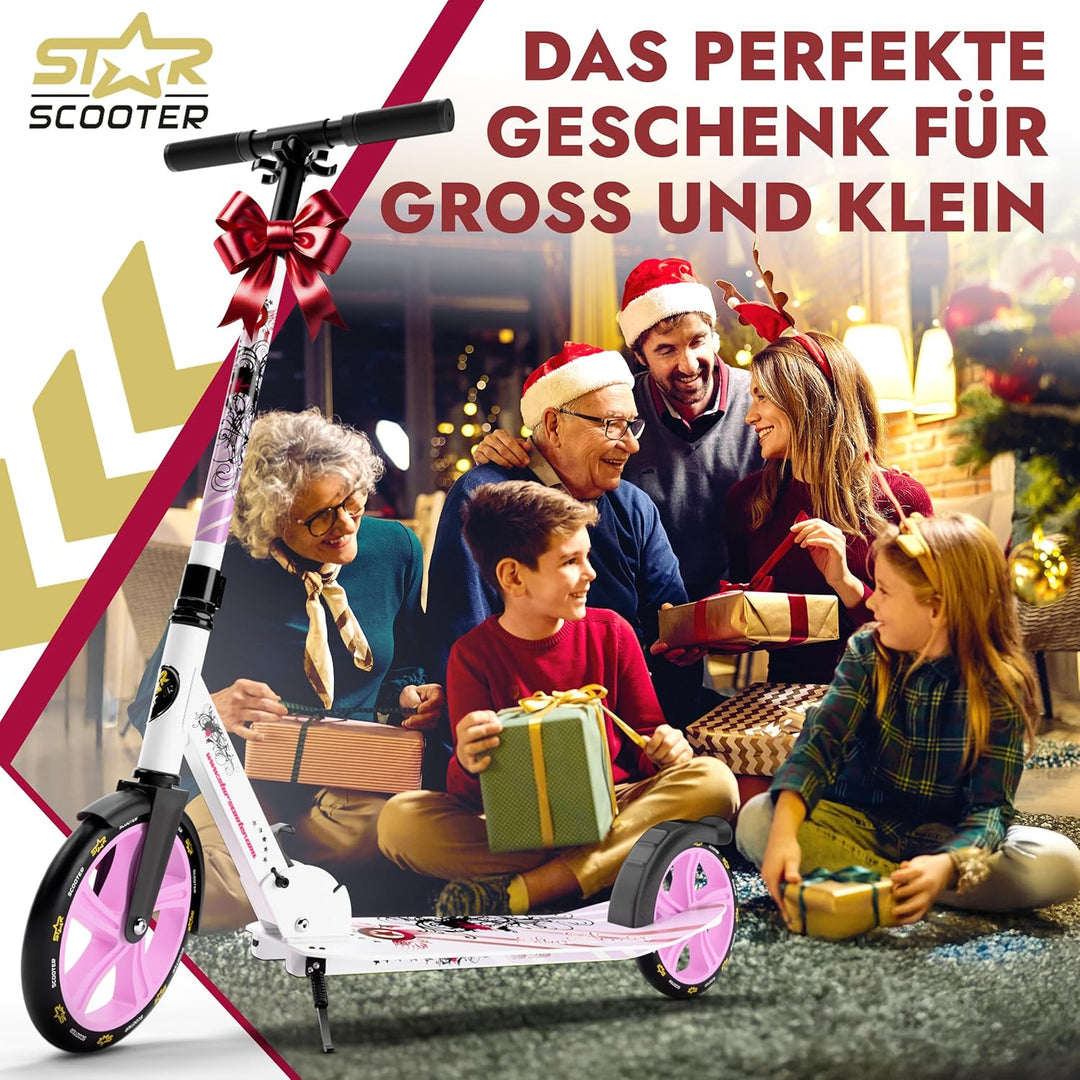 STAR SCOOTER Aluminium Kickscooter Tret City Roller für Jungen, Mädchen ab 6-7 Jahre | Big 205mm Whe