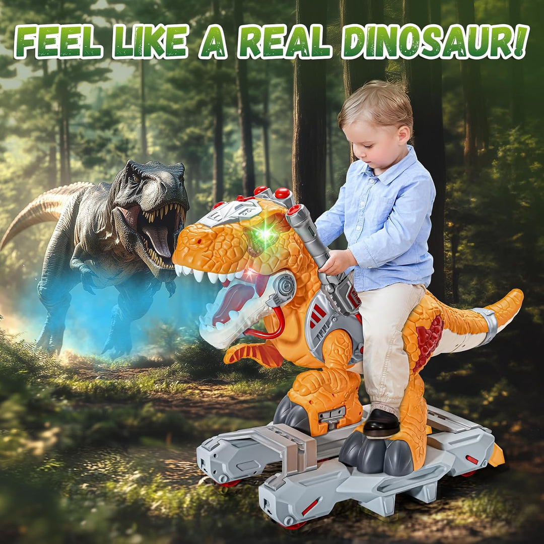 Kids Dinosaur Vehicles Electric Vehicles for Toddlers Orange Dino, Orange Dino