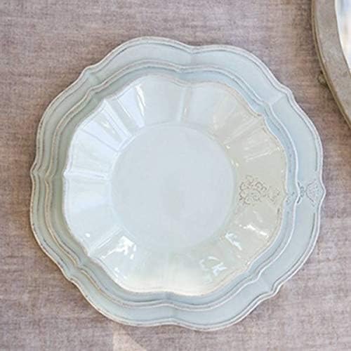CREAFLOR HOME 6er Set Speiseteller, Essteller Corona D. 26cm Creme weiss Keramik Virginia Casa