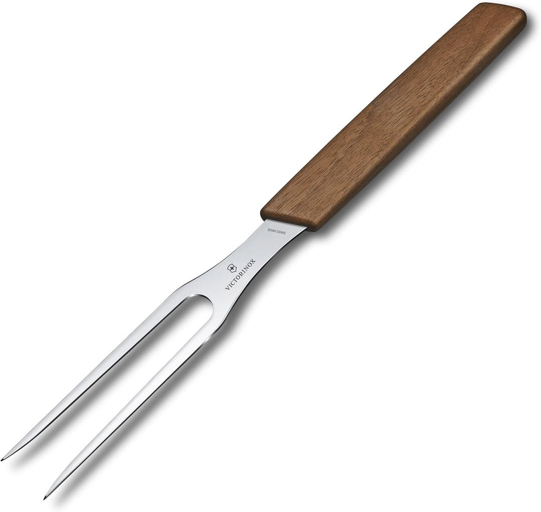 Victorinox, Swiss Modern, Profi Tranchiergabel, Extra Scharfe Klinge, 15 cm, Edler Holzgriff, Rostfr
