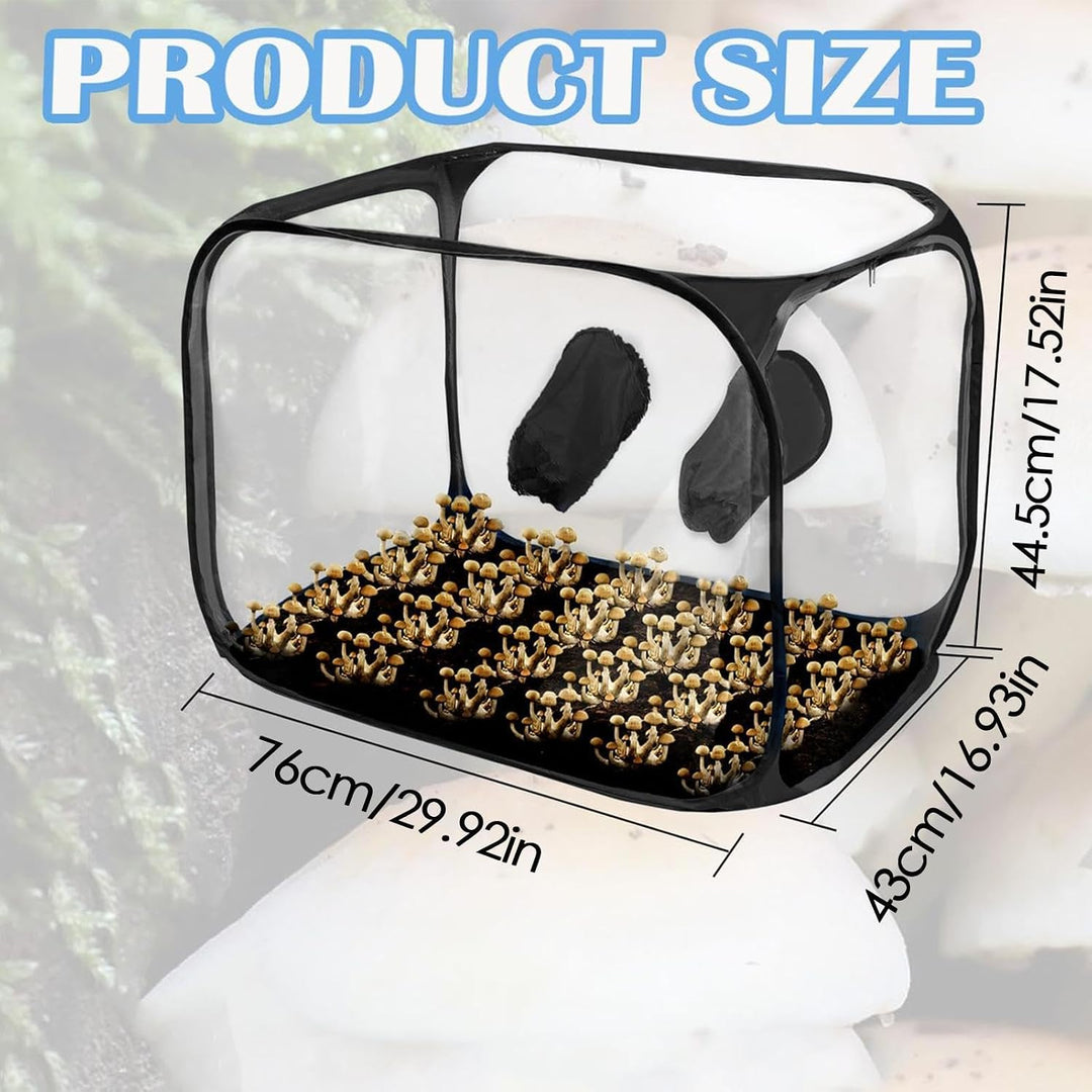 Pilzzuchtzelt Aufklappbares faltbares belüftetes Anbauhaus | 76 x 43 x 44,5 cm Pilzbox Geeignet Für