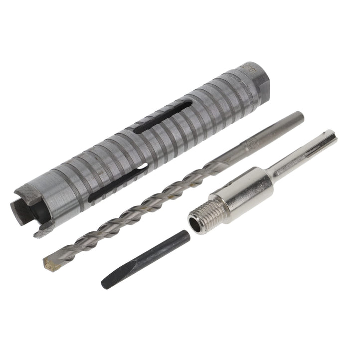 PRODIAMANT Diamant Bohrkrone ø 32mm Nutzlänge 150mm mit SDS Adapter lasergeschweisst für trocken Boh