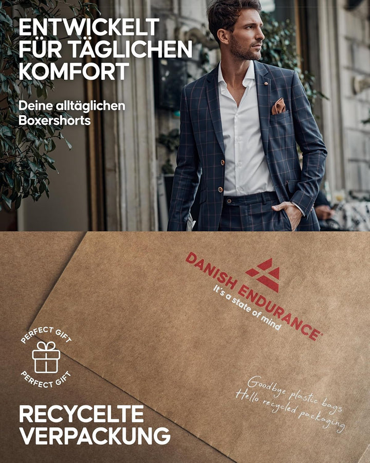 DANISH ENDURANCE 3er &amp; 10er Pack Boxershorts Herren, Weiche Baumwolle Unterhosen Männer, Unterwäsche