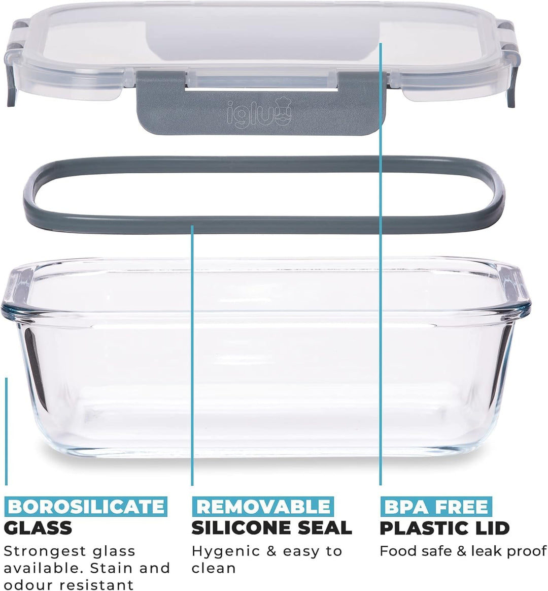 Igluu Meal Prep Glas-Frischhaltedosen mit BPA-freiem Deckel (10er-Pack) – mikrowellen-, ofen-, gefri