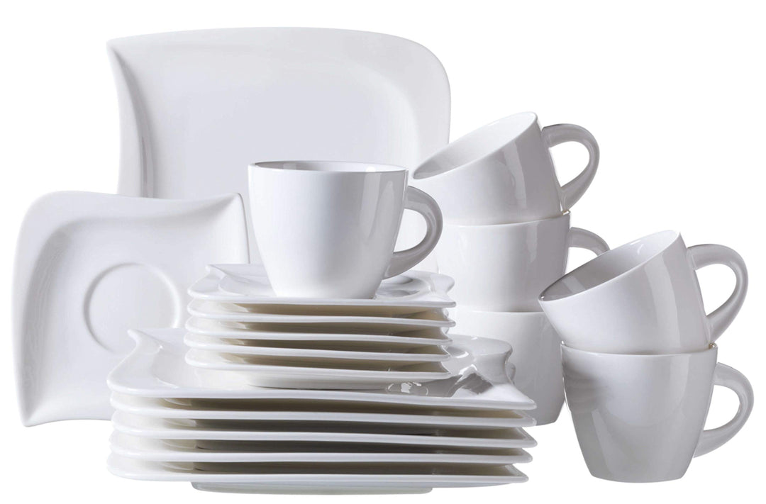 Mäser Serie La Musica, Kaffeeservice 18-teilig, für 6 Personen, Porzellan, weiss Kaffeeservice 18-tl