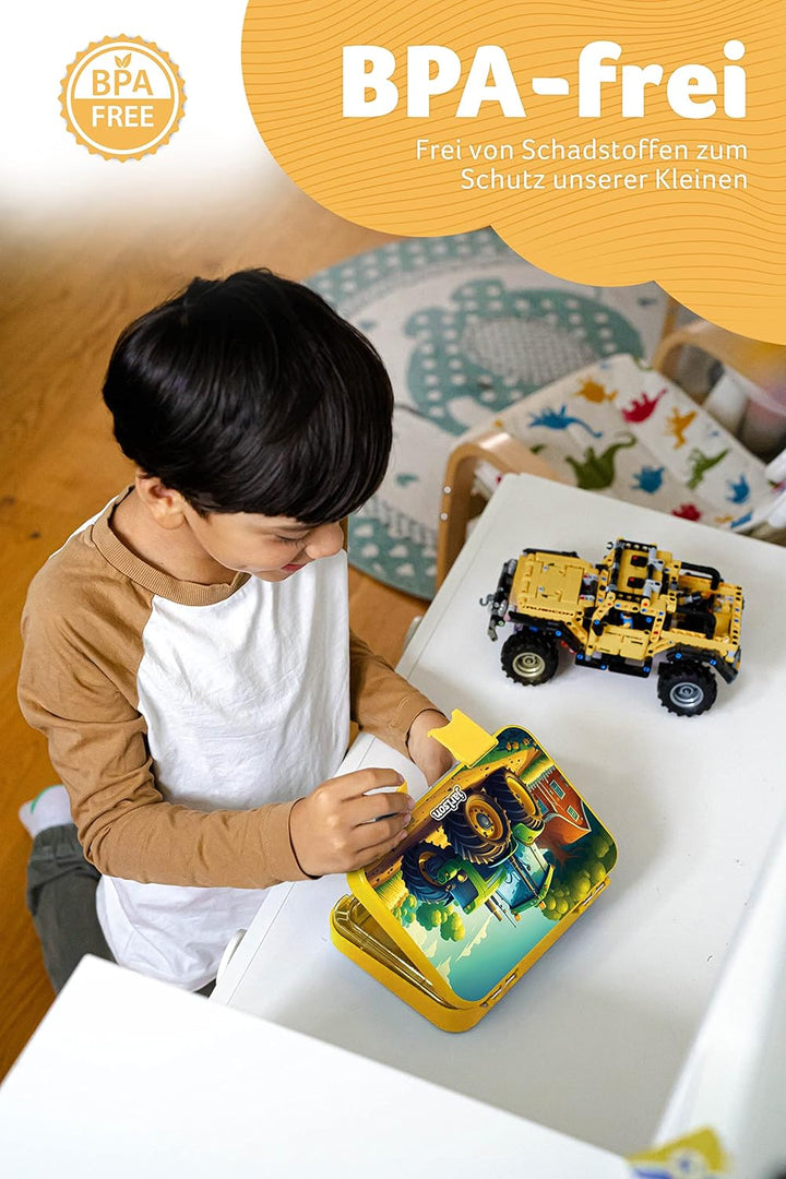 Jarlson® Brotdose Kinder mit Fächern TONI [AUSLAUFSICHER] - Bento Lunchbox mit Trennfächern - Frühst