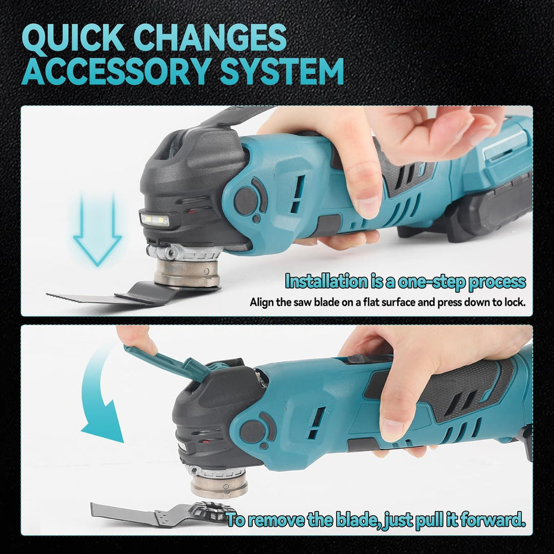 Akku Multifunktionswerkzeug für Makita 18V, Oszillationswerkzeug Akku Bürstenlos Motor Multitool 4°