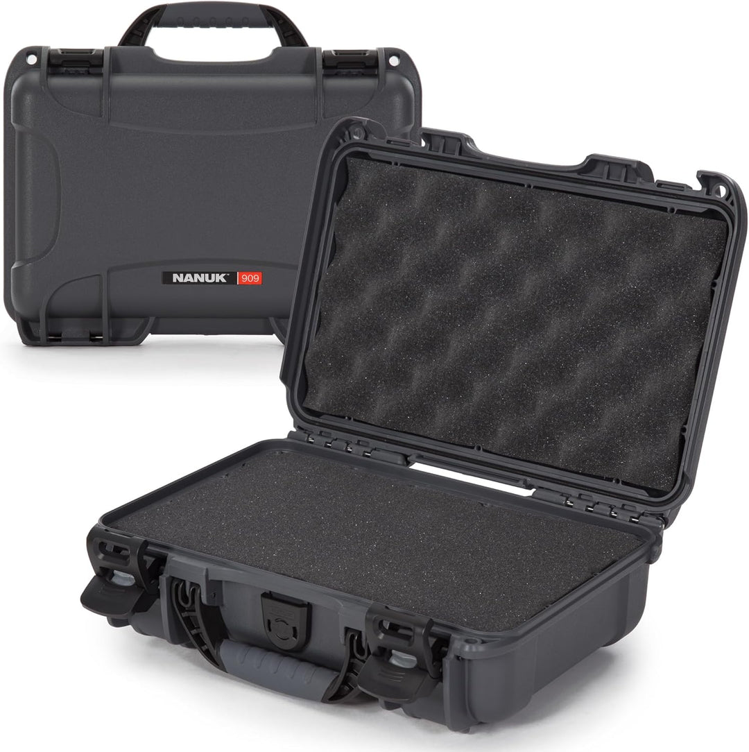 Nanuk 909 Wasserdichter Hartschalenkoffer Mit Plüschschaumeinlage - Graphit Grau (Graphite//Nature's