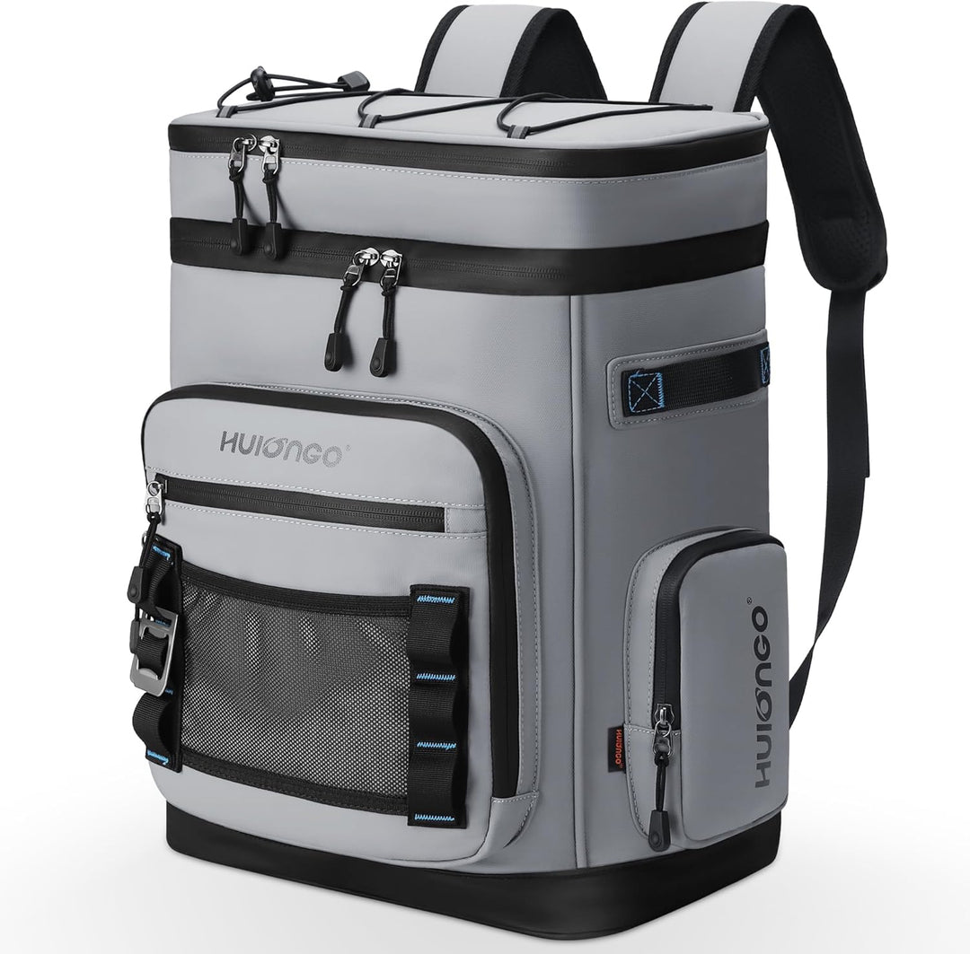 Hulongo Grosser Wasserdichter Isolierter Kühlrucksack Auslaufsicherer Faltbar Kühler Rucksack grey b