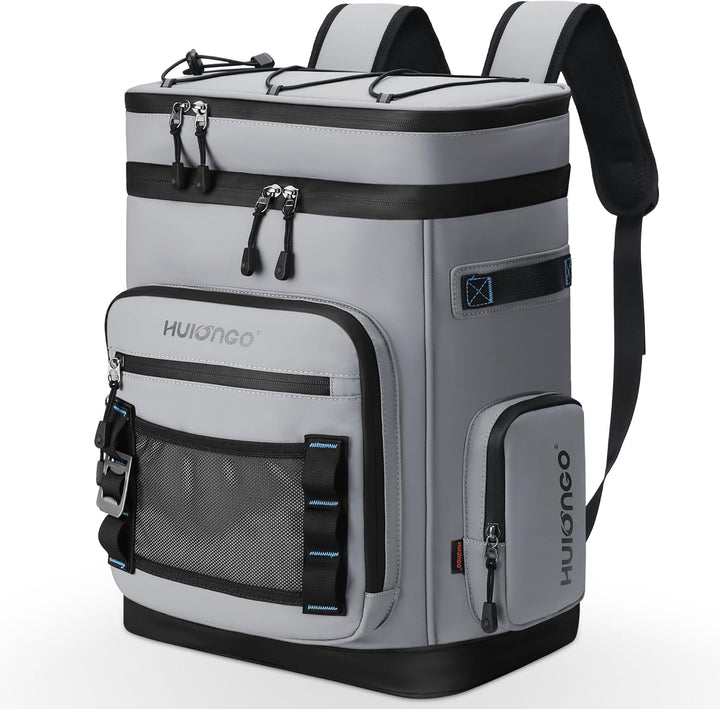 Hulongo Grosser Wasserdichter Isolierter Kühlrucksack Auslaufsicherer Faltbar Kühler Rucksack grey b