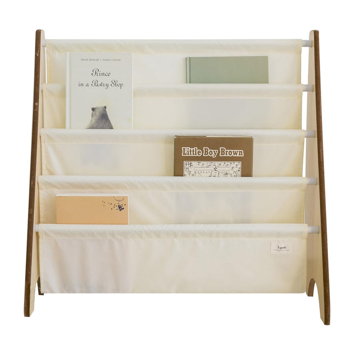 3 Sprouts Kinder Bücherregal aus Holz – Montessori Regal für Kinderzimmer - Creme, Creme