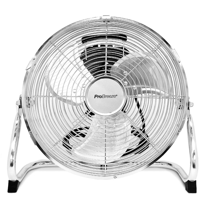 Pro Breeze 30,5 cm Bodenventilator aus Chrom - 50W Ventilator klein mit 3 Geschwindigkeitsstufen, 11