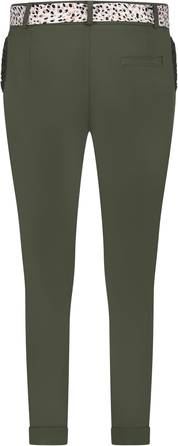 Mississhop Female Damen Stretch Klassische Chino Hose XL Grün, XL Grün