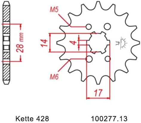 Kettensatz geeignet für Aprilia RS4 125 11-17 Kette RK 428 H 136 offen 13/60