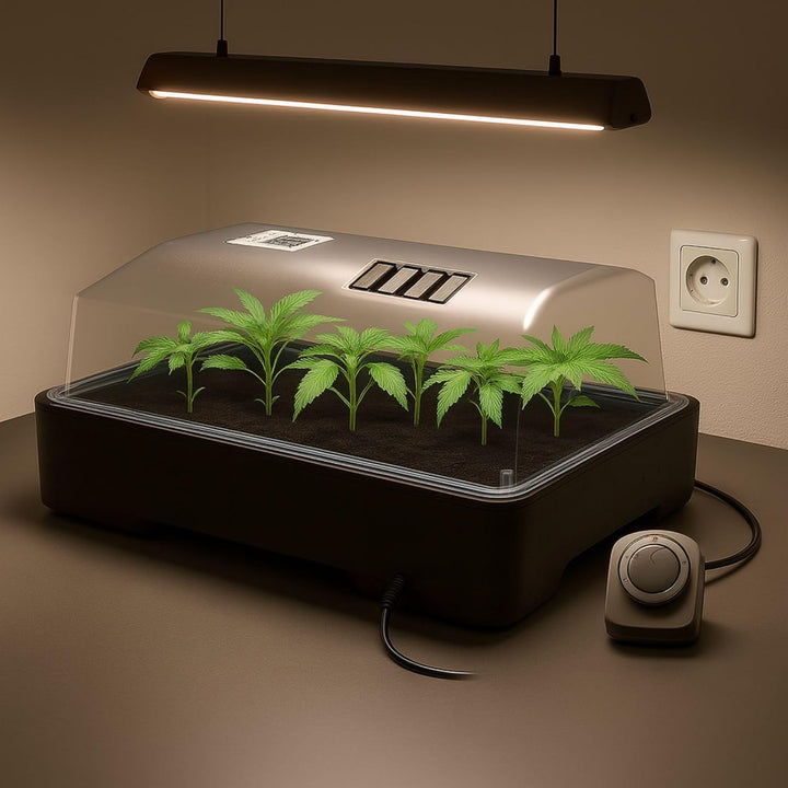 Weedness Gewächshaus Grow beheizt 57 x 38 x 22 cm - Grow Anbau Indoor &amp; Outdoor Tomaten Anzucht Mini
