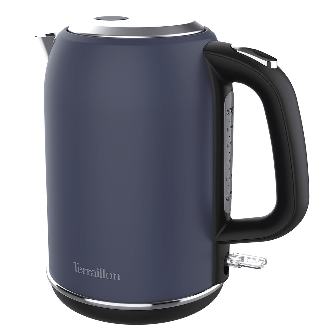 TERRAILLON New Moon Elektrischer Wasserkocher, 1,7 l, 2200 W, 360° drehbarer Sockel, automatische Ab