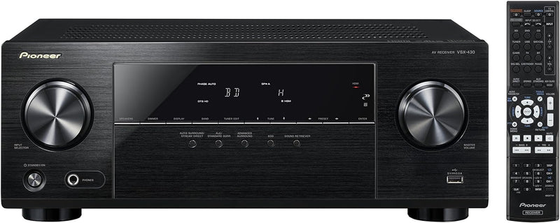 Pioneer VSX-430-K 5.1 AV Receiver (130 Watt pro Kanal, 4K Ultra HD Passthrough, HDMI mit HDCP2.2, Bl