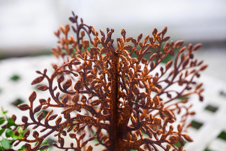 Bornhöft Metall Rost Gartendeko Edelrost rostige Garden Rost Deko Baum Lebensbaum Tischdeko Rostopti