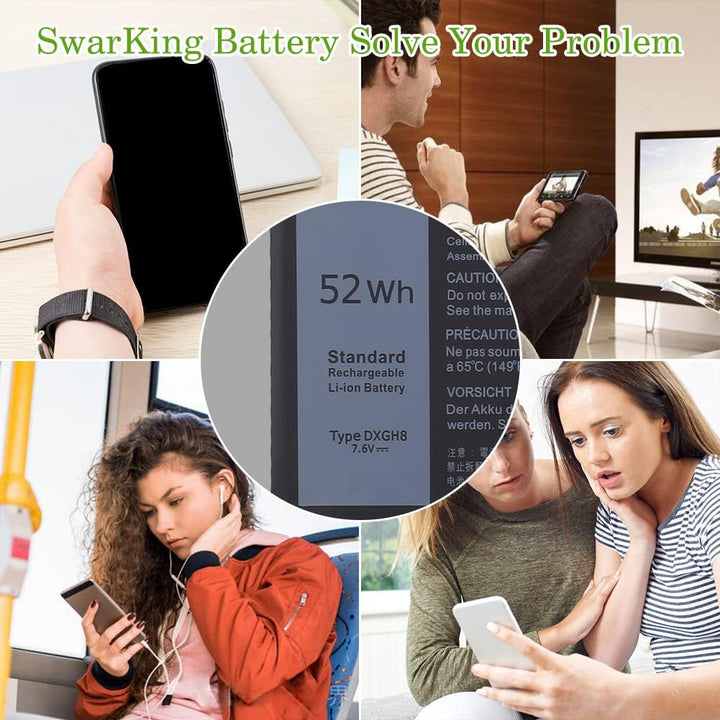 SwarKing Ersatz Akku DXGH8 Kompatibel mit Dell XPS 13 9370 9380 Inspiron 13 7390 7391 Latitude 3301