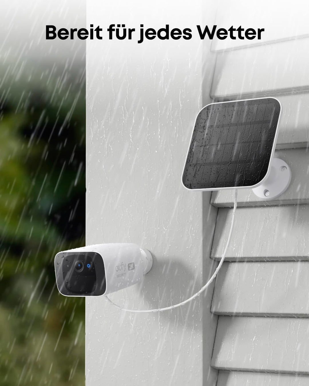 eufy eufyCam Solo C210 mit Solarpanel, kabellose 2K Aussenkamera mit kontinuierlicher Solarladung, o