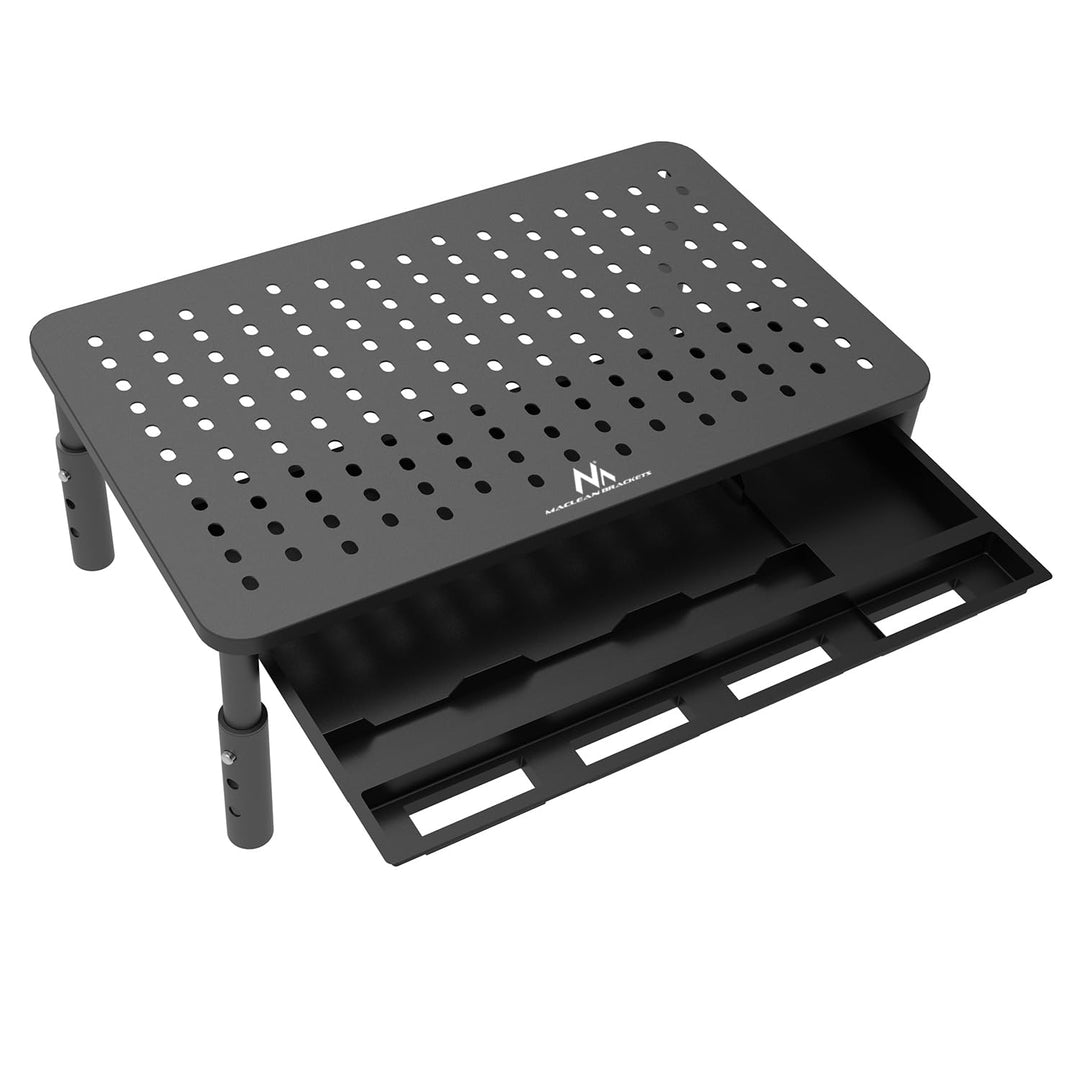 Maclean MC-946 Ergonomischer Monitor-/Laptop-Ständer mit Schublade, 13-32 Zoll Bildschirmgrösse, Höh