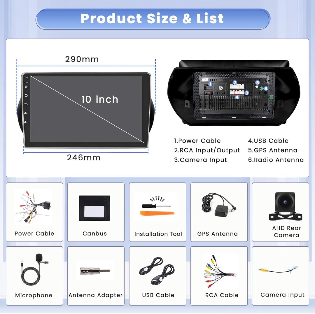 Hikity [8 core 4+64GB] Android 15 Autoradio, Wireless CarPlay Android Auto, für Citroen Nemo, Peugeo