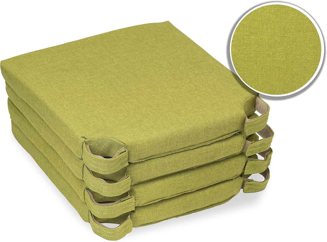 sunnypillow 4er Set Stuhlkissen mit Klettverschluss Polsterauflage Auflage für Stühle - Indoor/Outdo