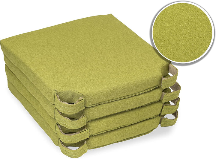 sunnypillow 4er Set Stuhlkissen mit Klettverschluss Polsterauflage Auflage für Stühle - Indoor/Outdo