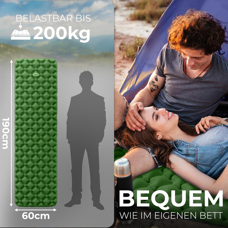 Alpenwert® Isomatte Outdoor [Kleines Packmass & Ultraleicht] Luftmatratze perfekt für Camping, Wande