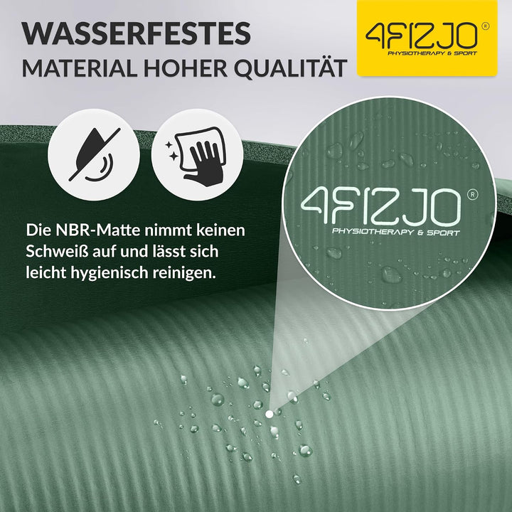 Fitnessmatte mit Tragegurt, Abm. 180x60 cm, NBR-Schaumstoff, Rutschfest, Komfort, In &amp; Outdor, Pilat