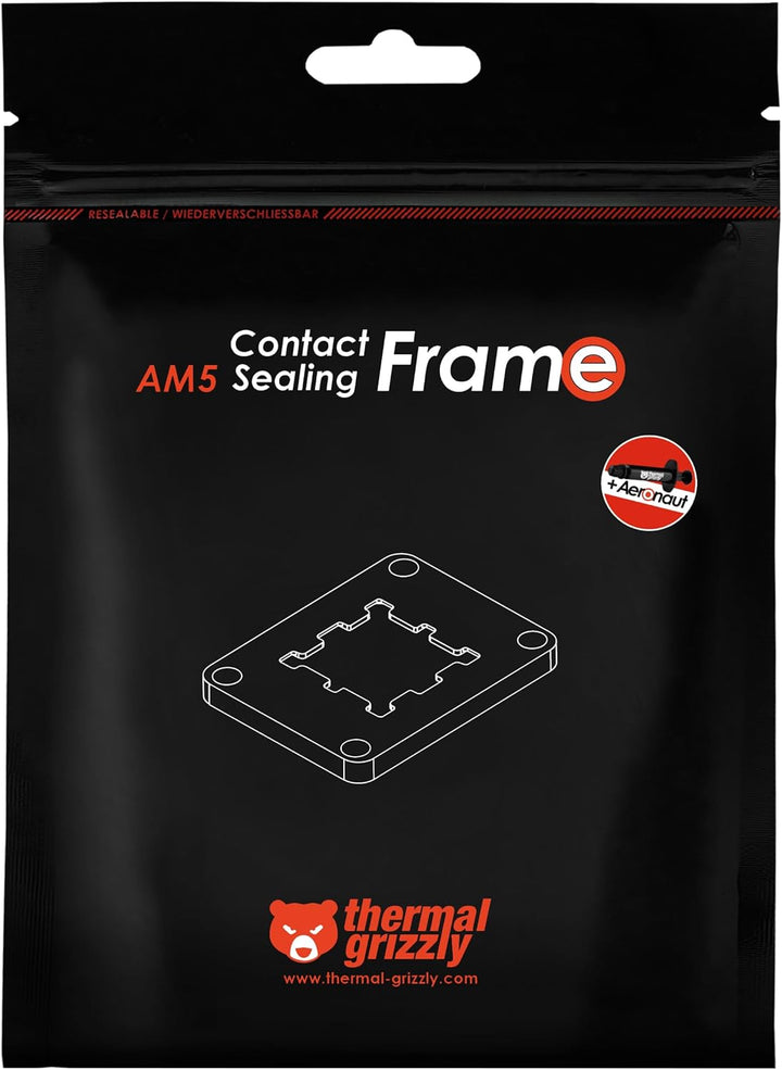 Thermal Grizzly AM5 Contact Sealing Frame - Kombination aus Contact Frame & CPU Guard - Optimiert di
