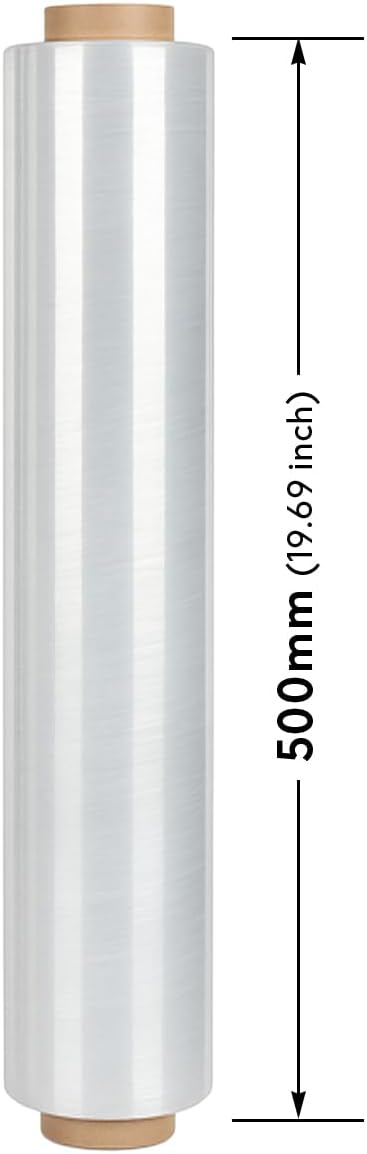Verpacking Stretchfolie 20 my transparent 500mm x 300m 3 Rollen reissfeste Umzugsfolie + 1 Abroller