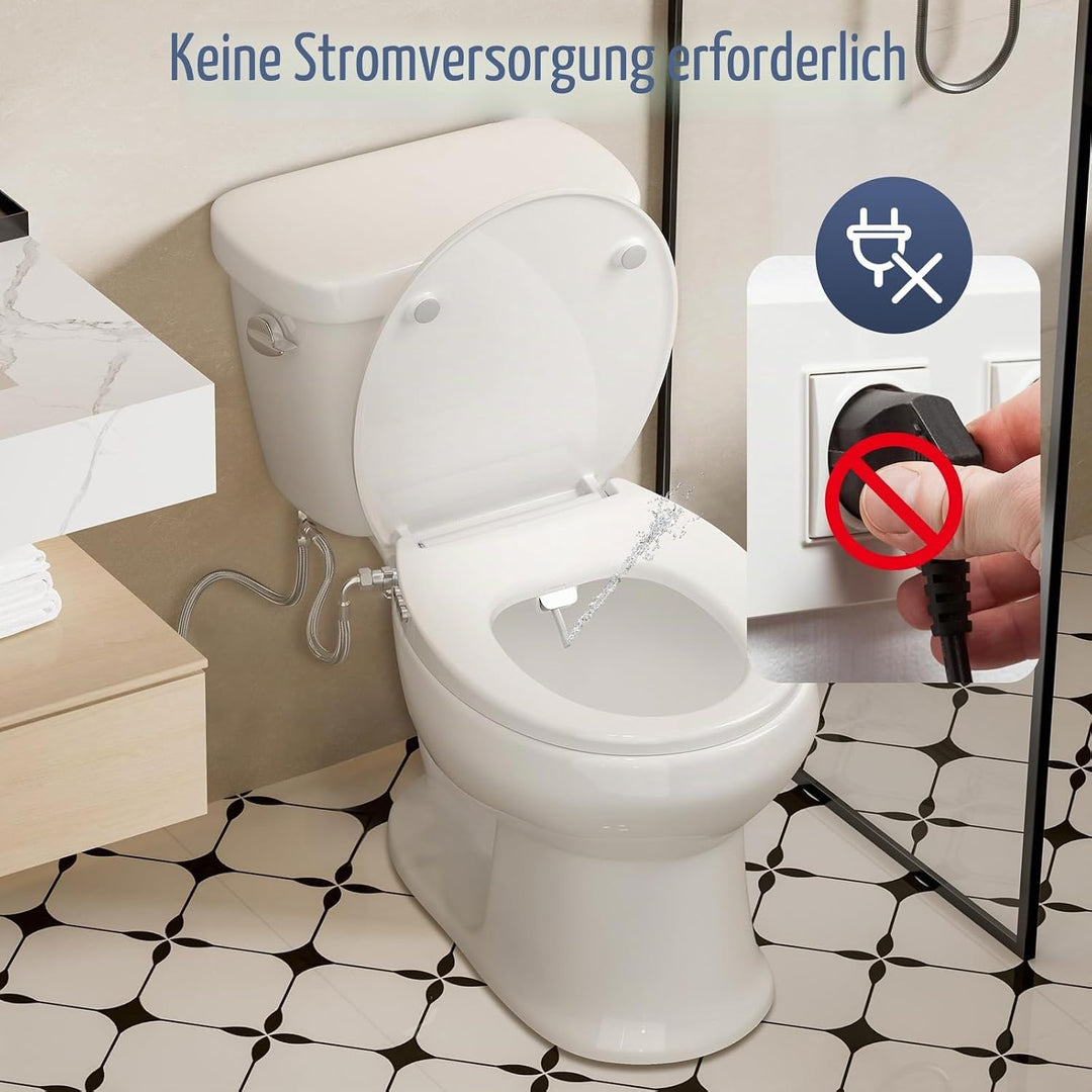SAMODRA WC Sitz O Form mit Absenkautomatik - Bidet Toilettensitz - Dusch WC Aufsatz Bidet Japanische