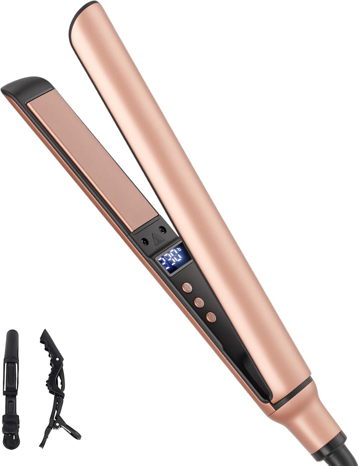 Glätteisen Haarglätter Ceramic Straight für glatte & glänzende Haare, 2 in 1 Glätteisen Locken und G
