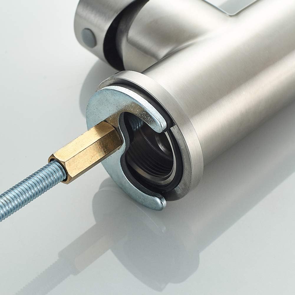 Ibergrif, Einhebel Küchenarmatur, Wasserhahn für Küche mit Weiss Flexibler Auslauf, Supersteel, Weis