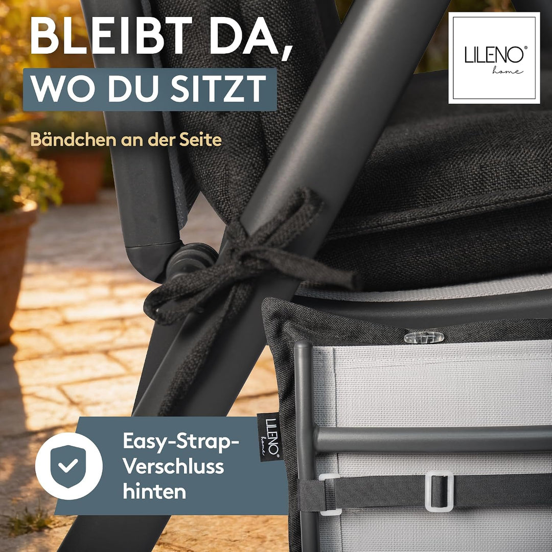 LILENO HOME Sonnenliege Auflage als [1er Set - Rollliege] in Anthrazit Y - Gartenliegen Auflage perf