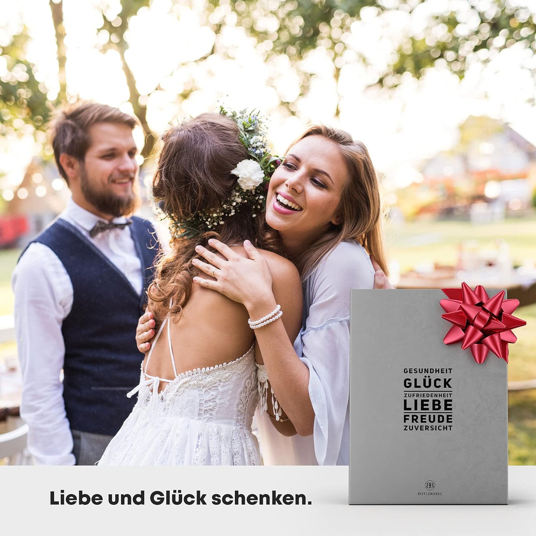 BUTLERBELL® Salz und Pfeffermühle mit Keramikmahlwerk | Gewürzmühlen Set | Hochzeitsgeschenke für Br