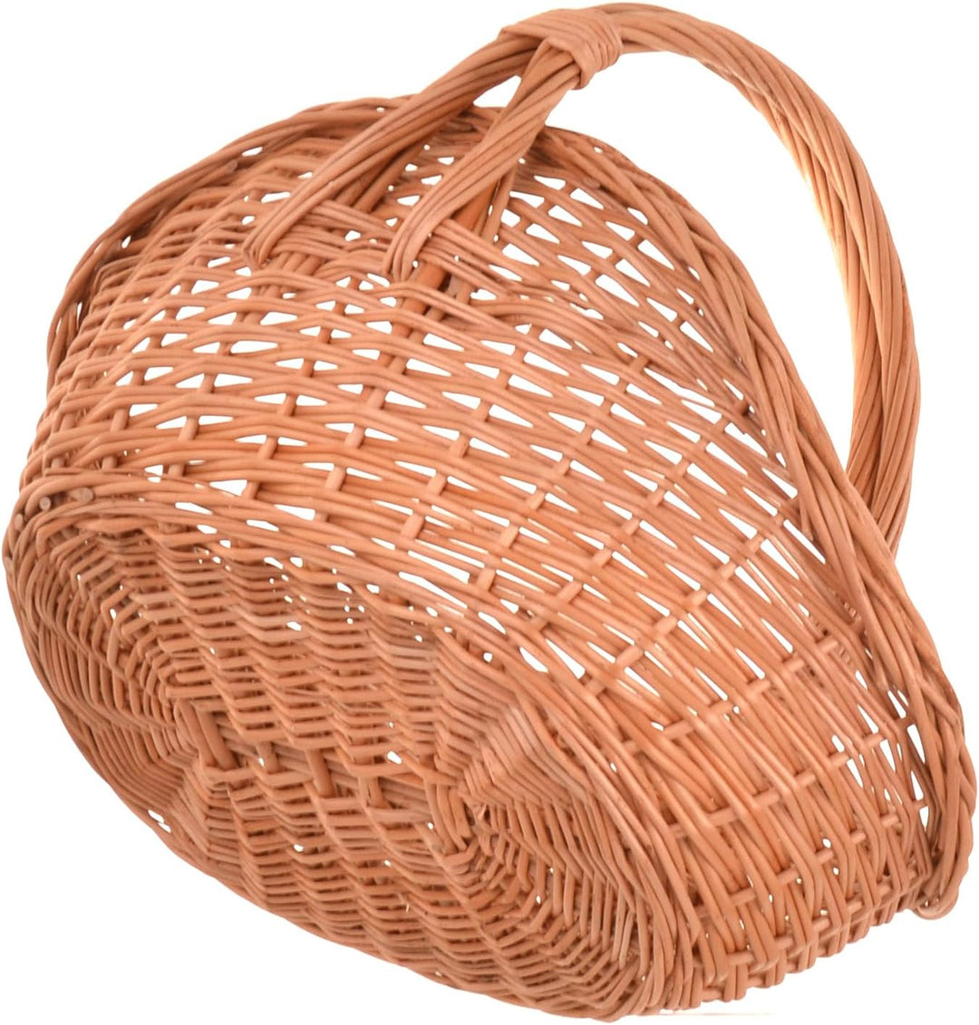 Geschenkkorb L mit Henkel, Weidenkorb Geflochten Natur, Präsentkorb für Geschenke und Ostern, 41 x 3